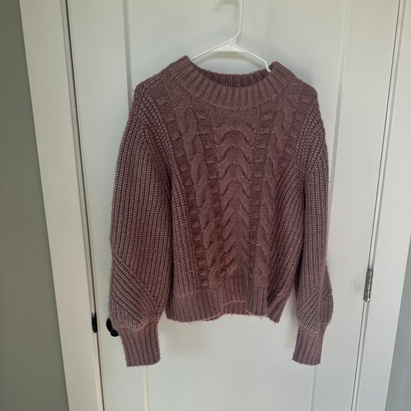 a new day Sweaters - A New Day Women’s Mauve Pink Cable Knit Mock Neck Sweater - Size Medium